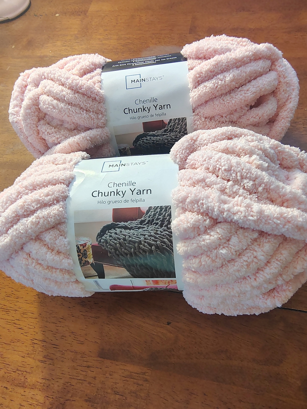 Mainstays Chenille Chunky Yarn - Light Pink